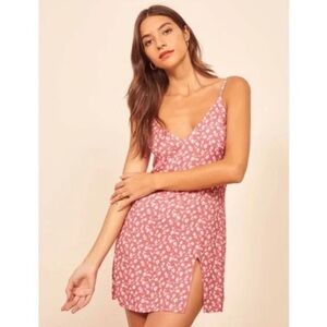 Reformation Marlowe Pink Floral Slip Dress